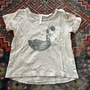 Rylee + Cru light pink swan tee, 12-18 months